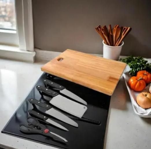 Best Wooden Chopping Board With 5-Pcs Knife Set