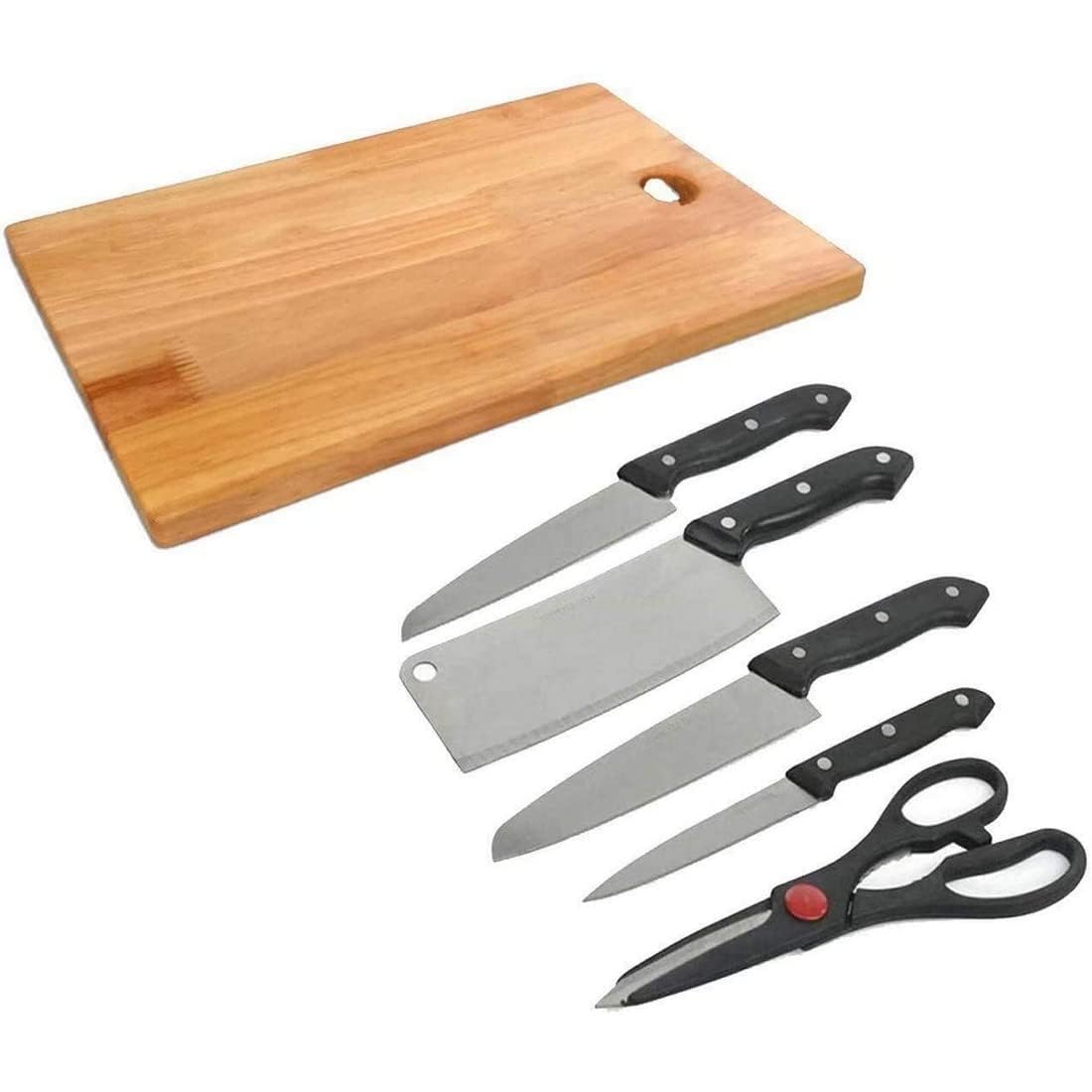 Best Wooden Chopping Board With 5-Pcs Knife Set