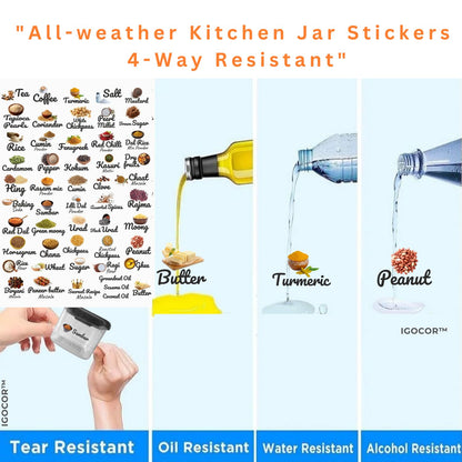 3D Waterproof Kitchen Spice Jar Label Stickers (Premium)