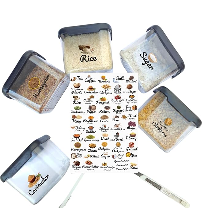 3D Waterproof Kitchen Spice Jar Label Stickers (Premium)
