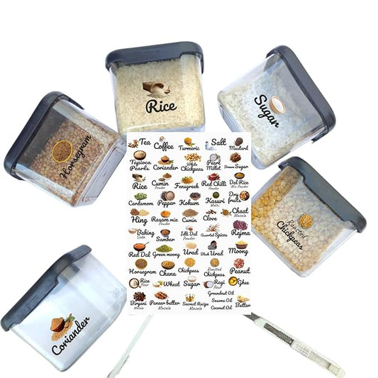 3D Waterproof Kitchen Spice Jar Label Stickers (Premium)