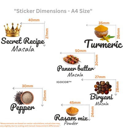 3D Waterproof Kitchen Spice Jar Label Stickers (Premium)