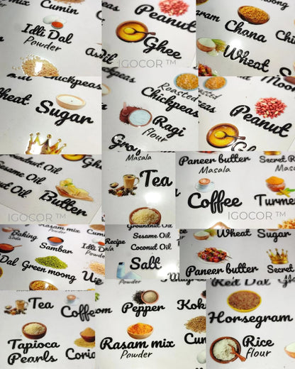 3D Waterproof Kitchen Spice Jar Label Stickers (Premium)